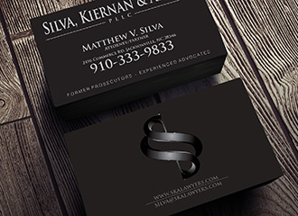 Crystal Coast Graphics designed and printed business cards for Silva, Kiernan and Associates.